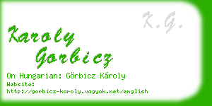karoly gorbicz business card